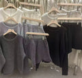 Women's loose-fitting knitted sweater and wide leg shorts two-piece set in neutral colour
