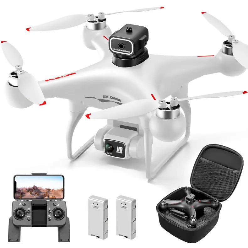 S116 brushless UAV drone with four-side obstacle avoidance and HD camera in black or white colour options