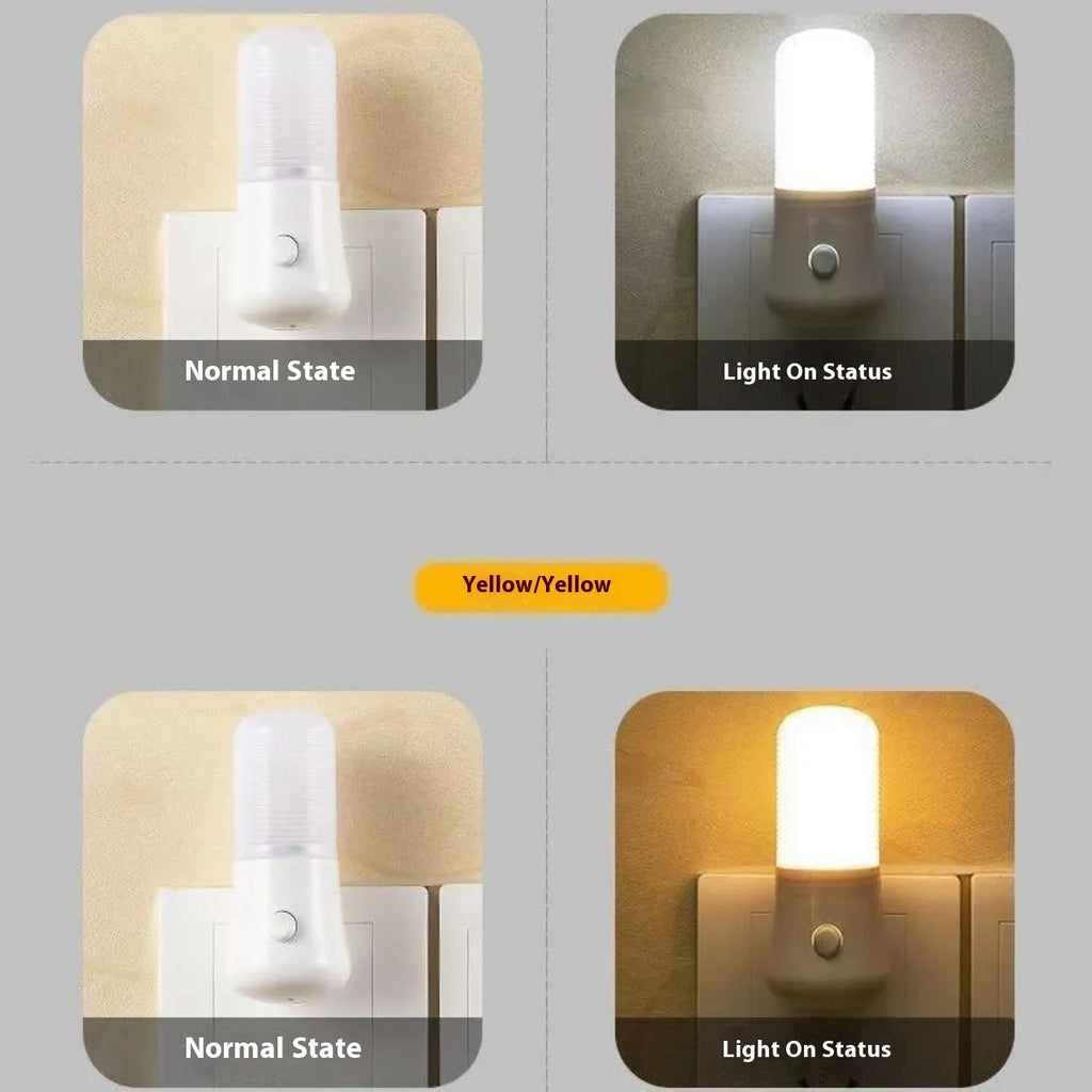 Minimalist white cube plug-in night light with American plug and light colour switch