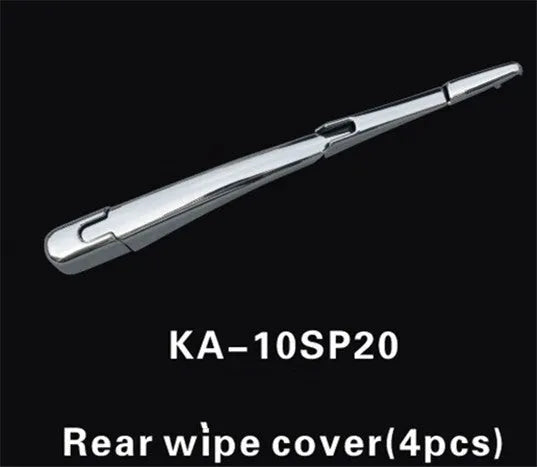 Set of four silvery ABS plastic rear wiper cover trims for a 2010 Hyundai vehicle