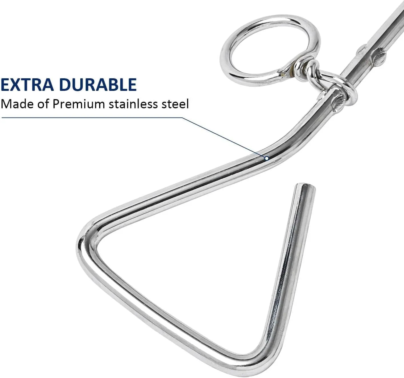 Silver spiral dog tie out stake made of steel for secure outdoor tethering in gardens and campsites