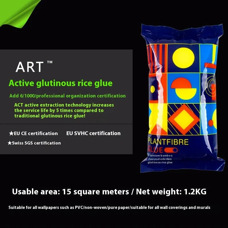 Three rolls of formaldehyde-free glutinous rice wallpaper adhesive paste for wall sticking