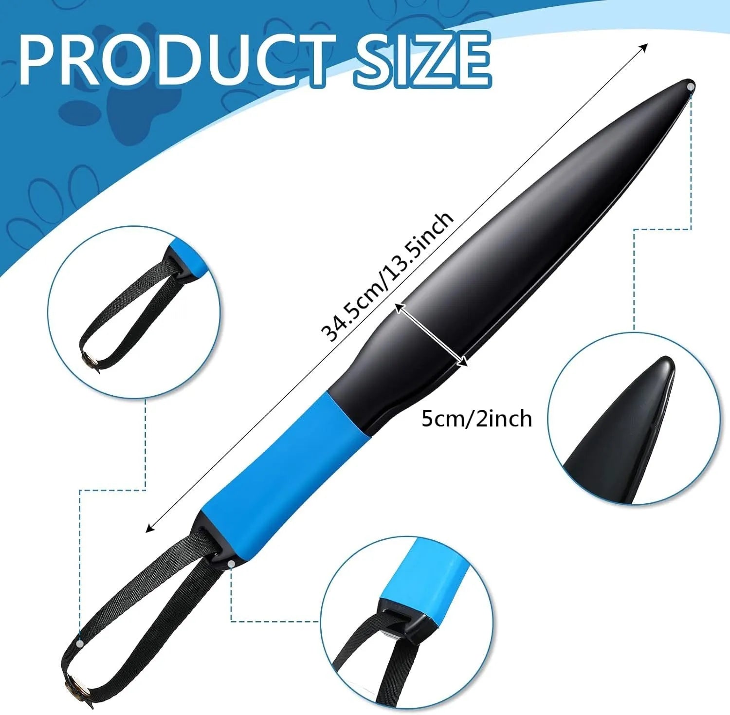 35cm blue-handled dog break stick training tool for bite prevention and mouth release