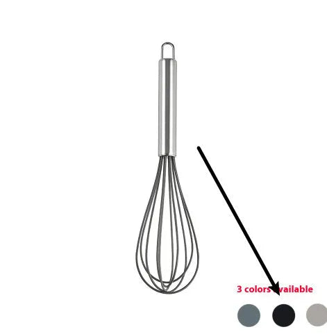 12-piece silicone kitchenware set with rotating storage bucket in black, including spatula, spoons and cooking utensils