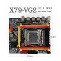 X79-VG2 desktop computer motherboard for Intel LGA 2011 CPUs with DDR3 slots and PCIe 16X.