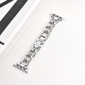 Metal denim chain watch strap for Apple Watch in silver, black, gold, rose gold, or starlight colour.
