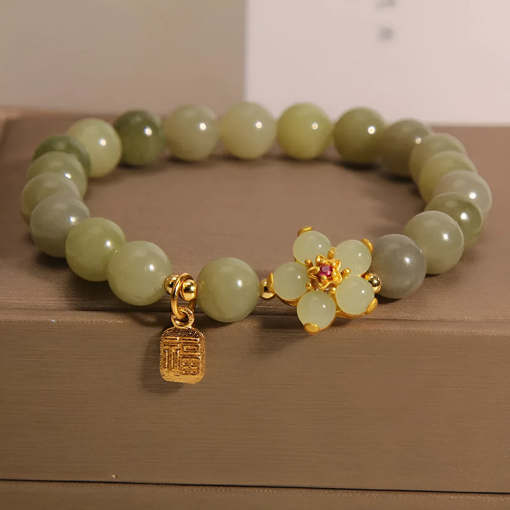 Grey jade coloured alloy bracelet for women with adjustable clasp on wrist