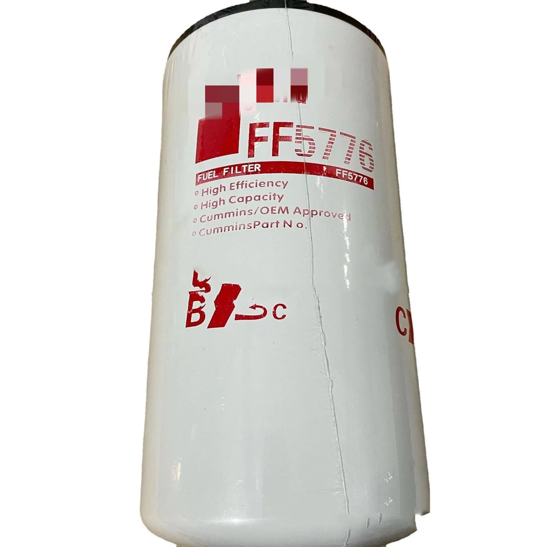 White metal diesel filter element with folding construction and 2mm inlet/outlet connections