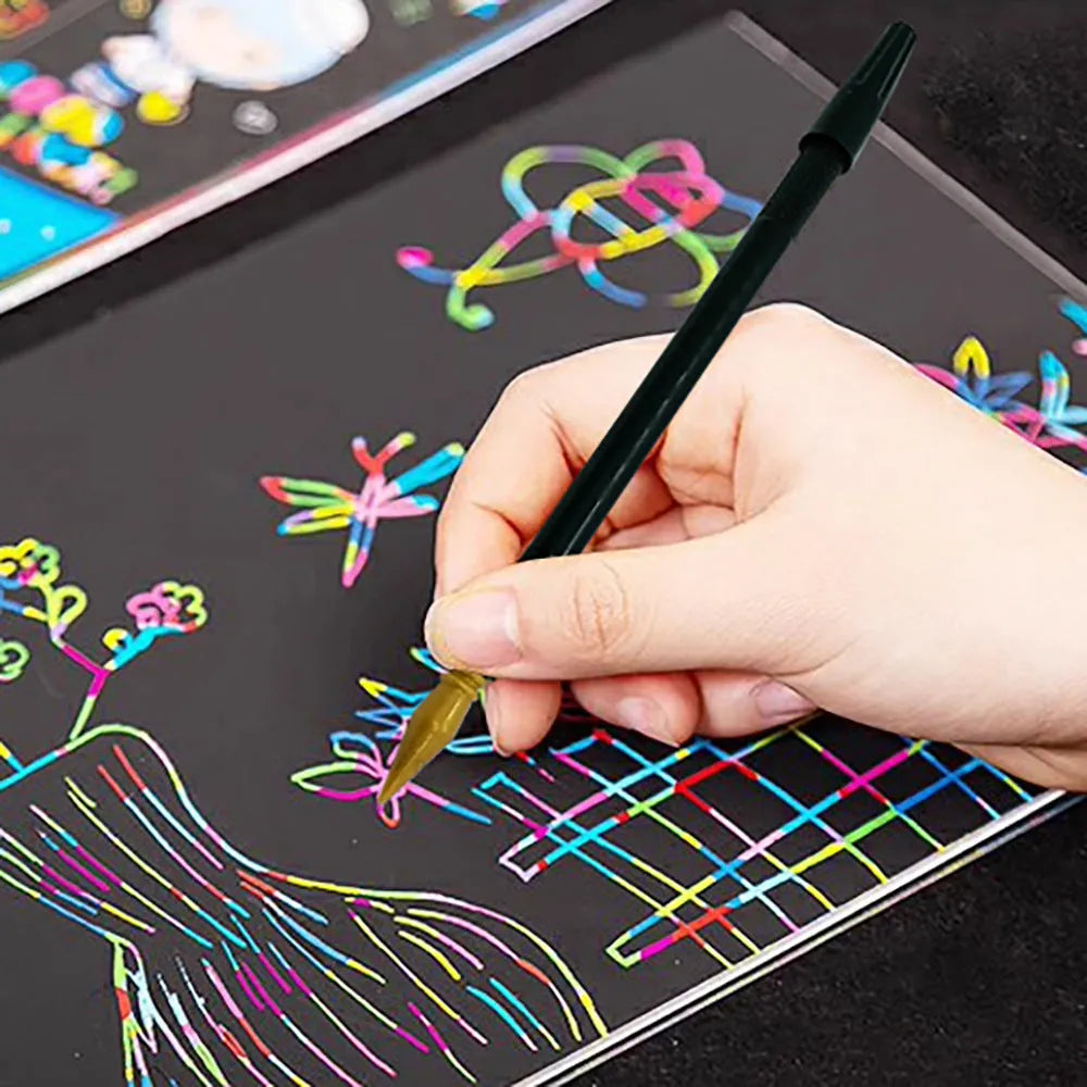 Scratch pen with PS plastic handle for scratch art paper drawing and children's creative projects