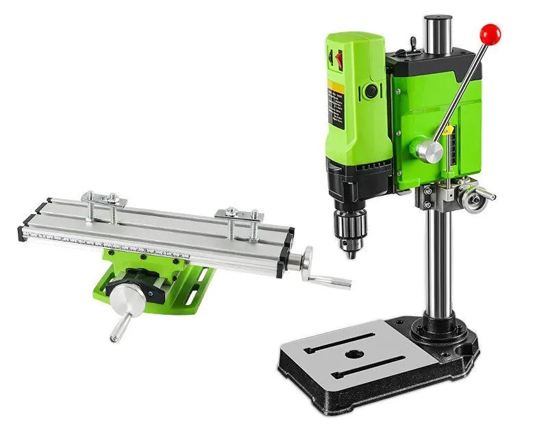 1050W mini bench drill milling machine with cross bench pliers on a workbench