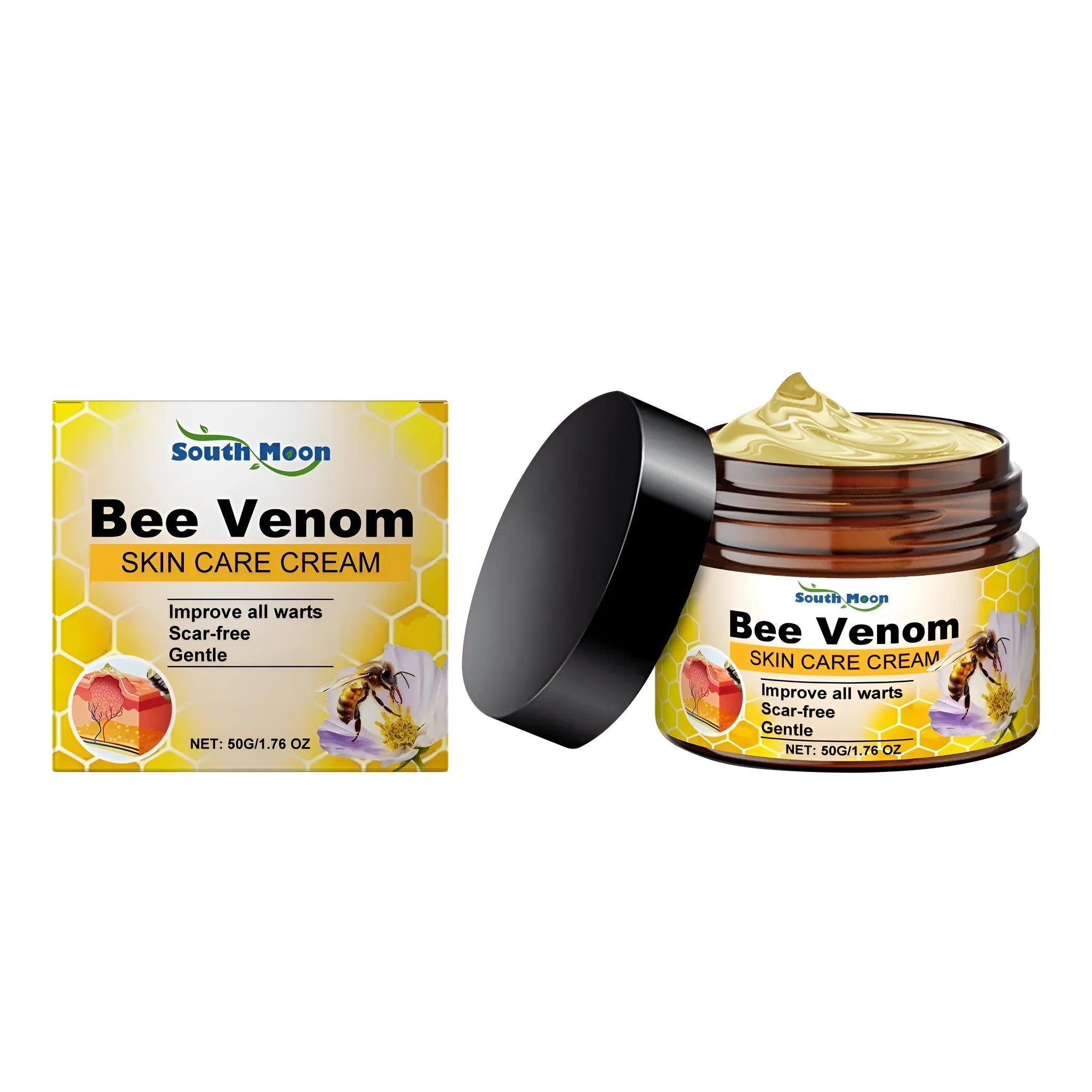 50g jar of bee venom and tea tree oil anti-blemish skincare cream for oily and combination skin.