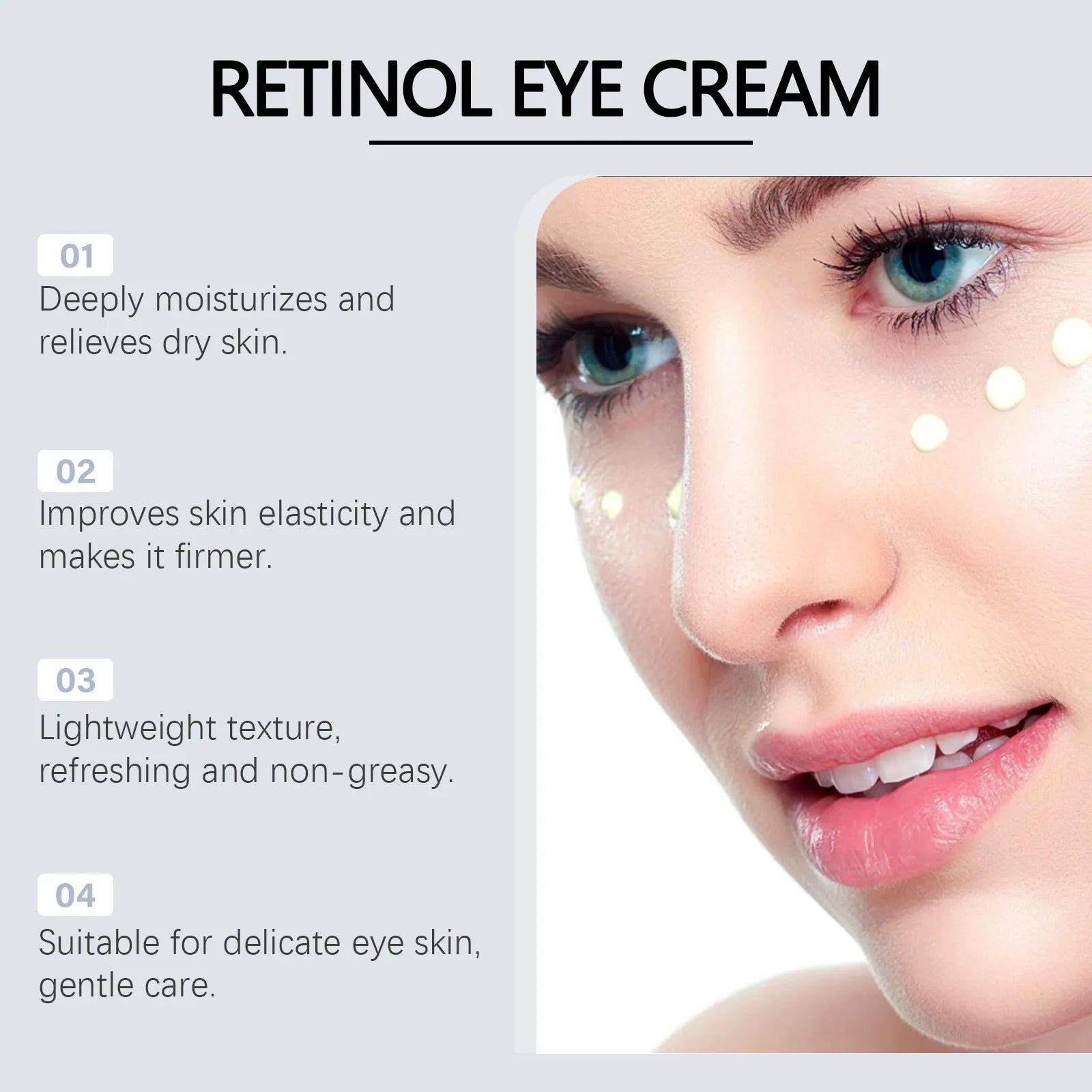 20g tube of retinol eye cream for moisturising the skin around the eyes.