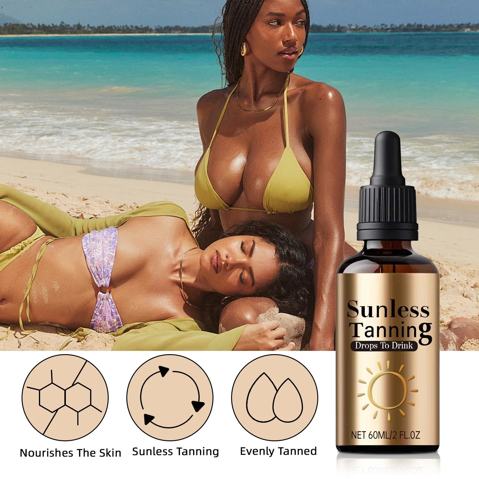 Black Aid Oral Drops 60ml bottle for universal skin treatment