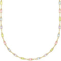 Ladies geometric crystal necklace with glass pendant on adjustable alloy chain
