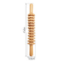 Wooden massage roller set with T-shaped roller and multiple beech wood wheeled massagers