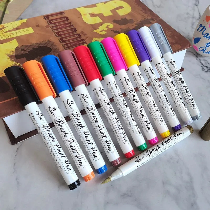 Set of soft brush tip gouache pens for hand lettering and craft projects in multiple colour options