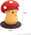 Round mushroom-shaped foldable cat scratcher board made from corrugated cardboard