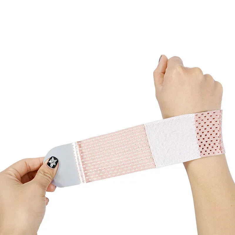 High elasticity breathable athletic wristguards in black, grey, and pink colours.