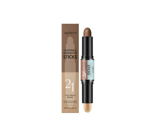 A 2-in-1 makeup highlighter and repair pen shown in one of three natural colour options.