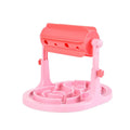 Interactive pet puzzle feeder bowl with adjustable height in blue, green, and pink colour options