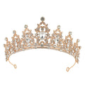 Baroque bride headdress crown with rhinestone detailing in KC gold and silver colour options