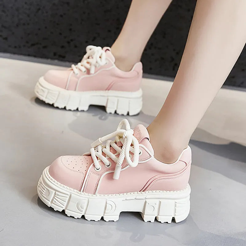 Women's beige and pink leather loafers with solid colour design and foam rubber soles
