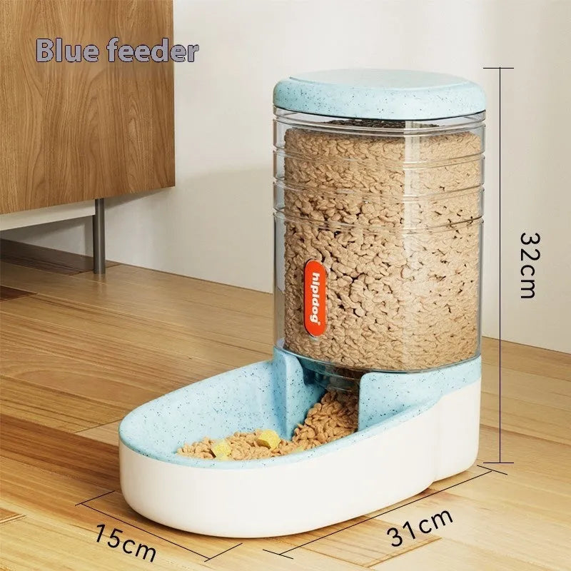 Large grey automatic pet feeder or water fountain with 3.8 litre capacity for cats and dogs
