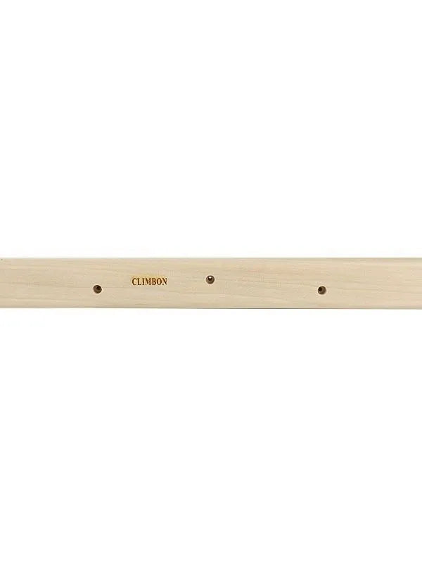 Set of three solid wooden hangboards for grip strength training in 12cm, 40cm, and 50cm lengths.