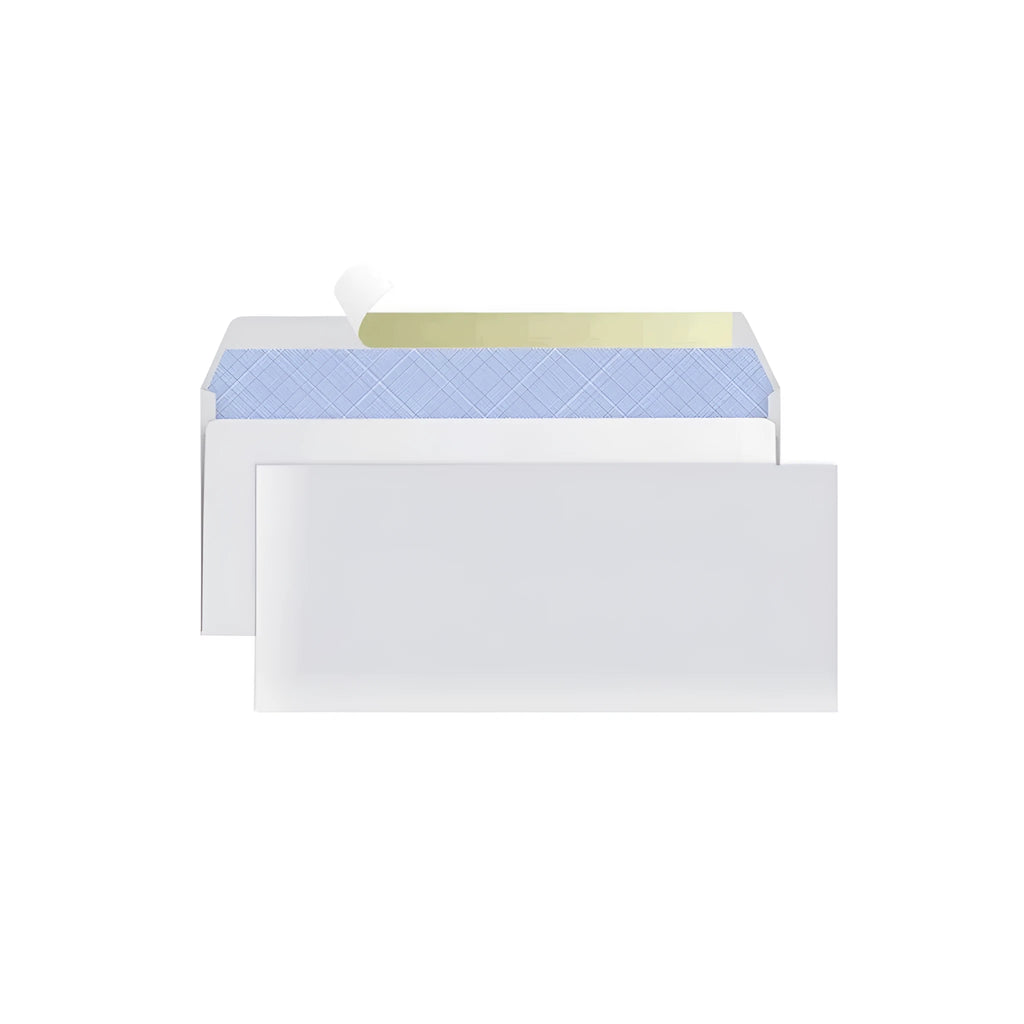 Blue confidential security envelope with tamper-evident self-adhesive seal measuring 105 x 240mm