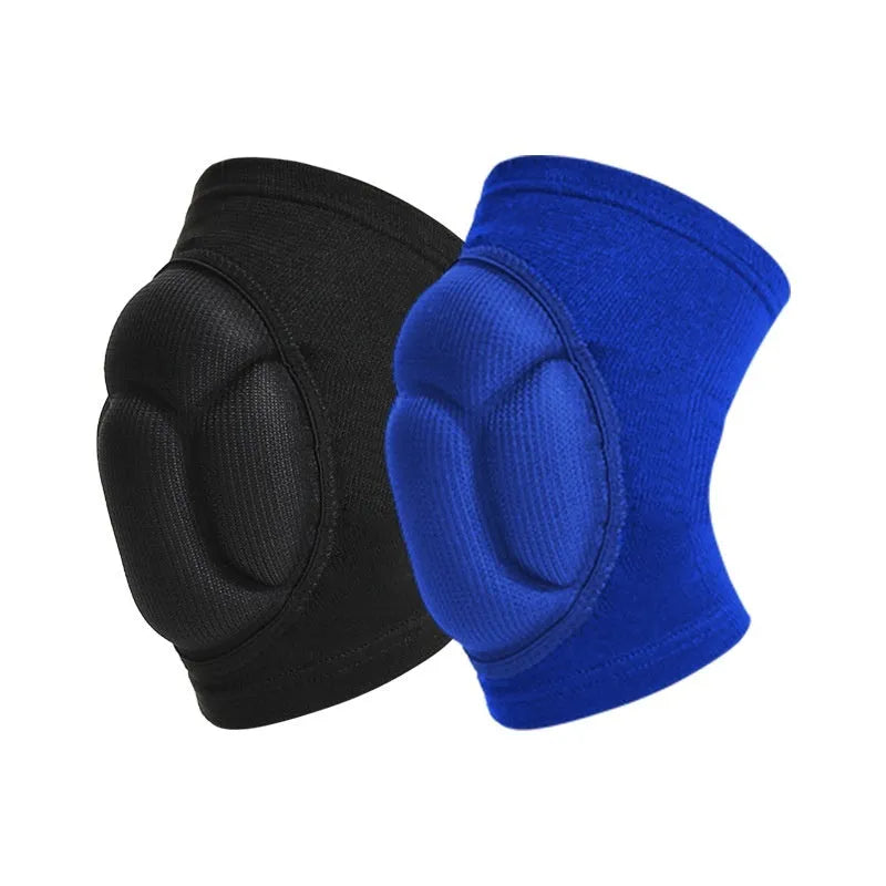 Black and blue thick sponge dance kneepads for volleyball and sports protection