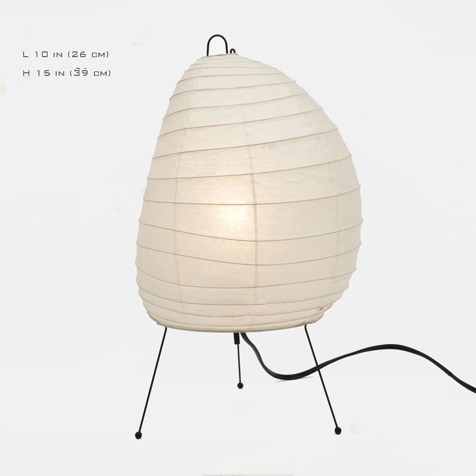 Japanese style handmade rice paper table lamp with aluminium base and dimmable lighting