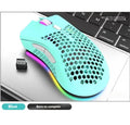 BM600 hollow out wireless mouse with luminous charging in black, cyan or white colours