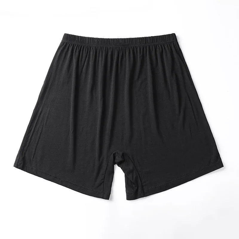 Men's solid colour high-waist boxer shorts in modal fabric, shown in black, on a plain background