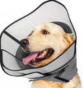 Adjustable polyester pet sterilisation collar shown in size L and double-layer style.