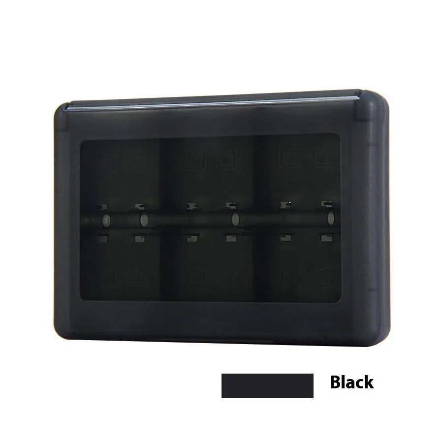 NDS and 3DS game card storage box holding multiple cartridges, shown in blue colour.