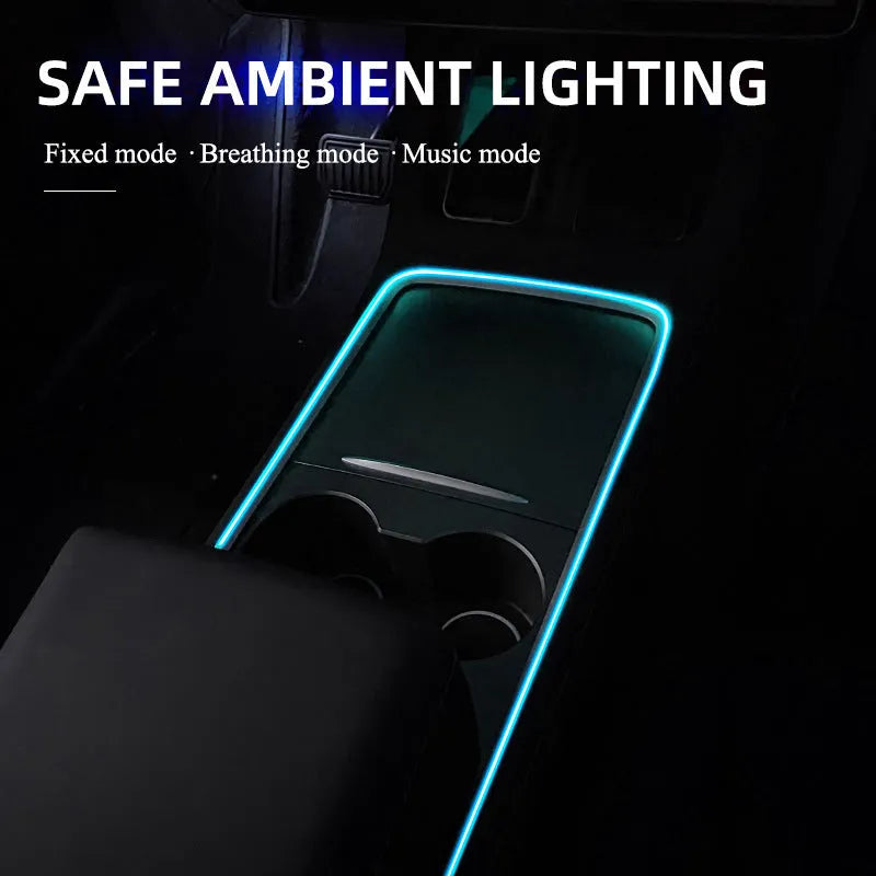 Flexible car LED ambient light kit with USB connector for dashboard installation