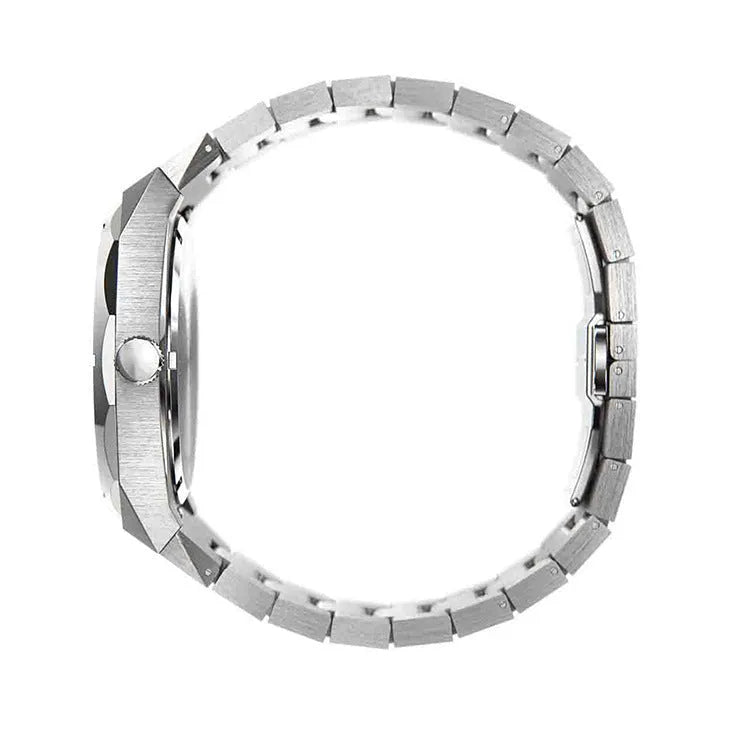 Stainless steel men's waterproof business watch with 42mm dial and butterfly buckle