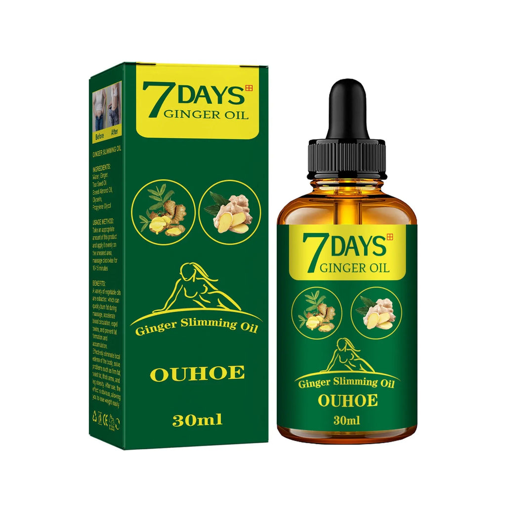 30ml ginger body shaping oil bottle for thigh muscle firming and slimming care