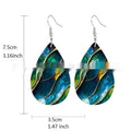 Acrylic flat branch knot drop earrings with printed patterns in drop shape