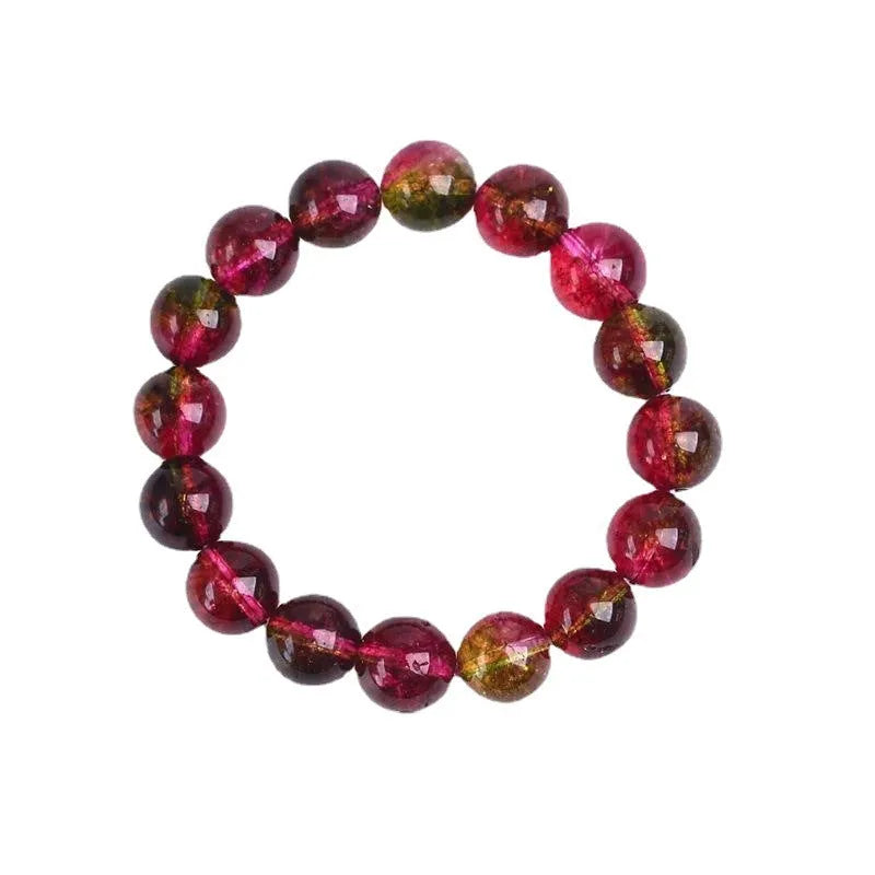 Handmade watermelon crystal bracelet for women showing four bead size options