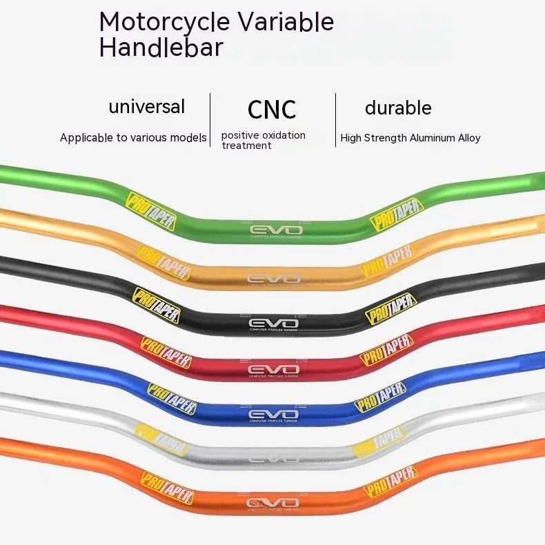 Orange aluminium motorcycle handlebar with 28mm diameter on a white background.