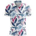 Loose-fit 3D printed sports top in thin polyester bird eye cloth with short sleeves and colour-matching pattern