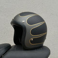 FRP retro half motorcycle helmet in Cement Gray for electric motorcycle commuting