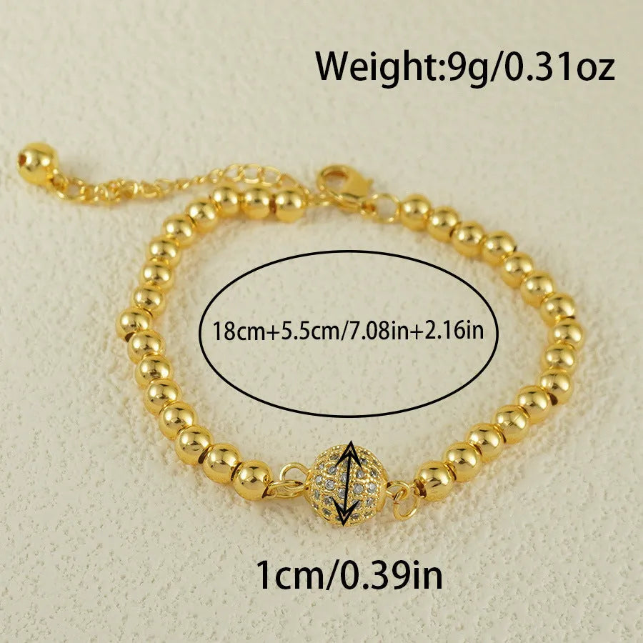 Copper bracelet with zircon stones in Arabic style heart shape for women