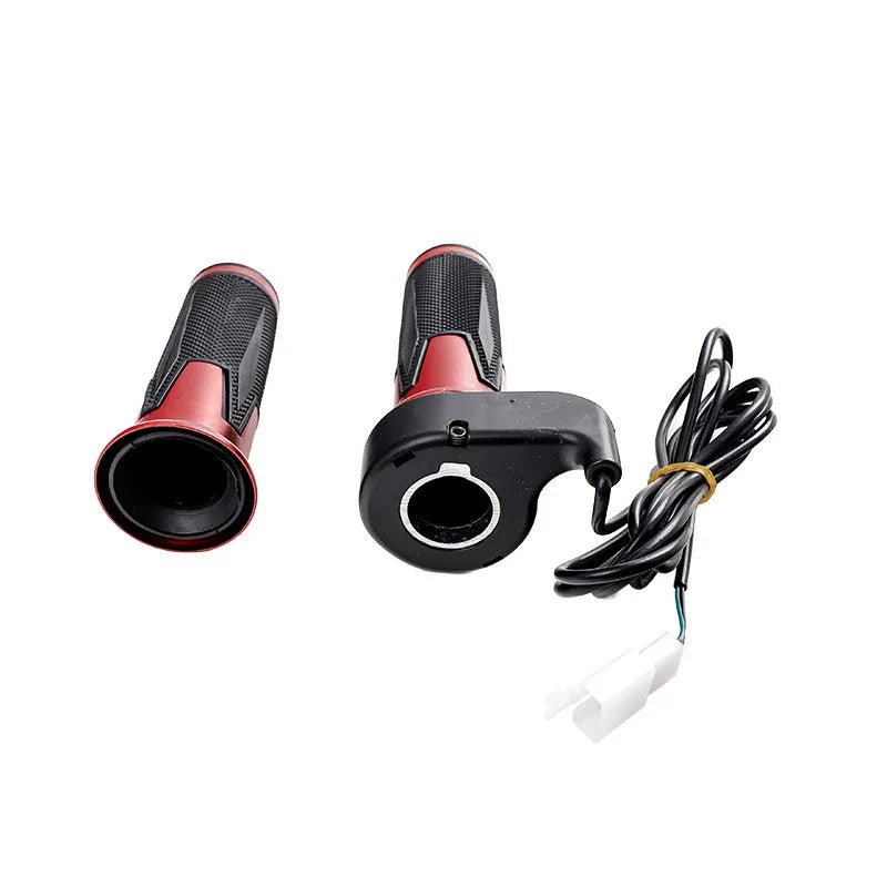 Three-speed rotating electric scooter handle with speaker and 3-wire plug in gold red silver and black plastic
