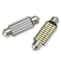 White aluminium double-tip car interior roof light for reading and licence plate.