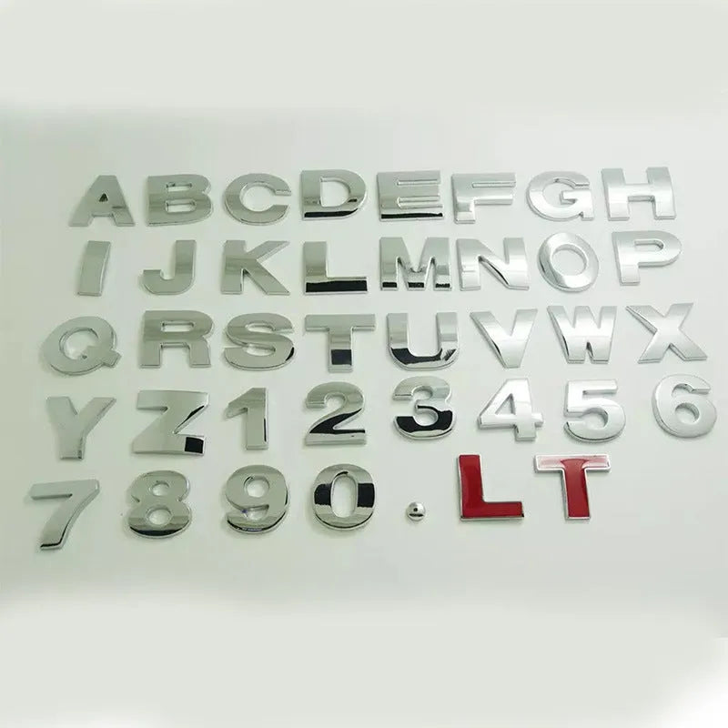 3D metal car bumper sticker letter A in zinc alloy, 2.5cm size, black finish