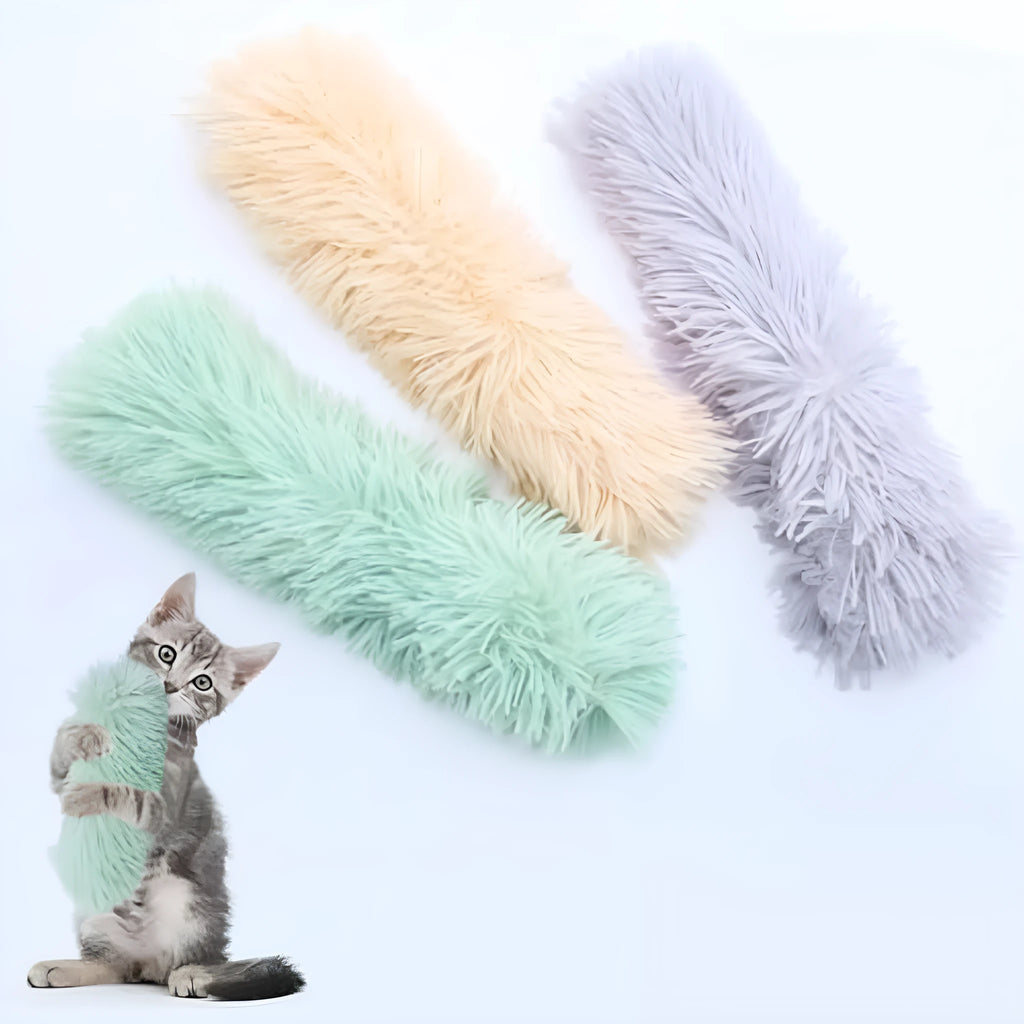 Soft plush cat pillow toy with crinkle sound and natural catnip filling for indoor cats