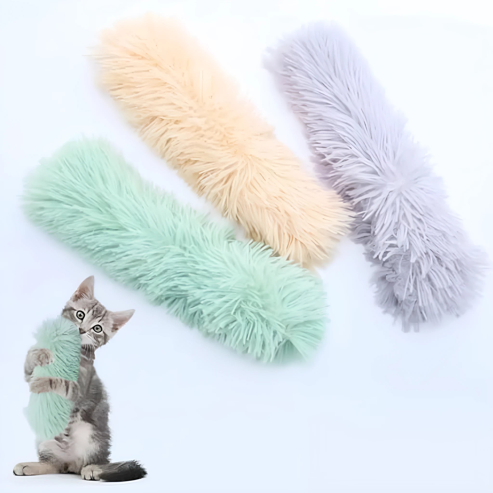 Soft plush cat pillow toy with crinkle sound and natural catnip filling for indoor cats