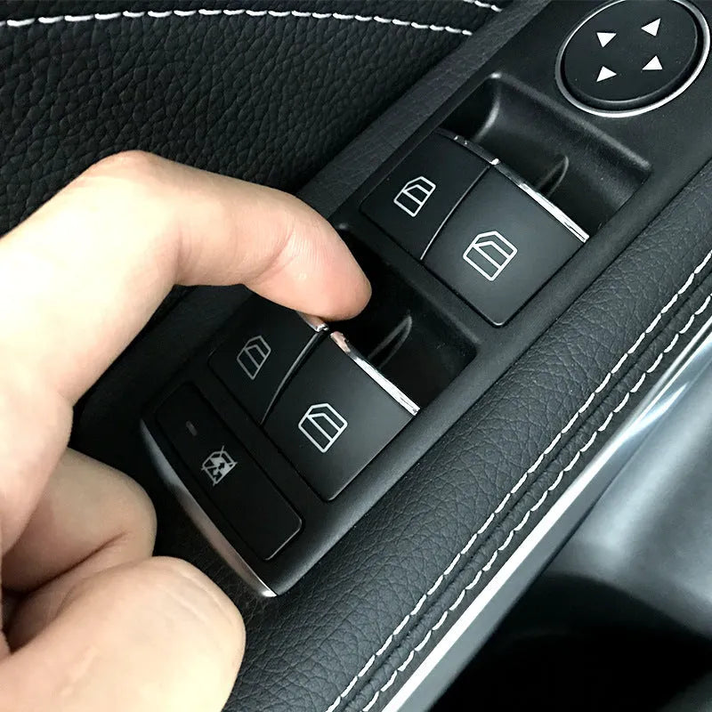 Black ABS plastic decorative sticker for car window lift button modification